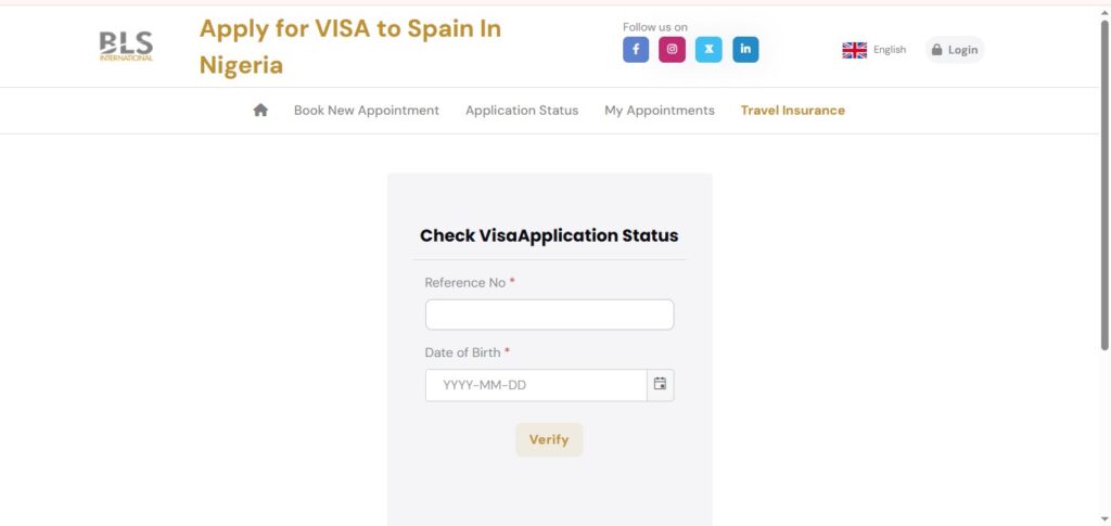 Step 6 of Visa application Spain