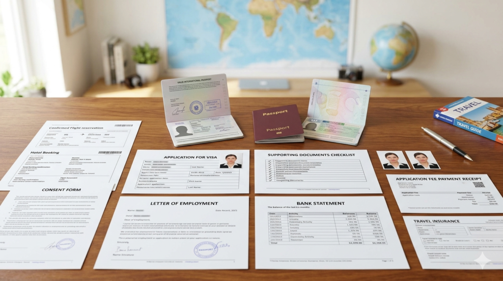 visa application documents