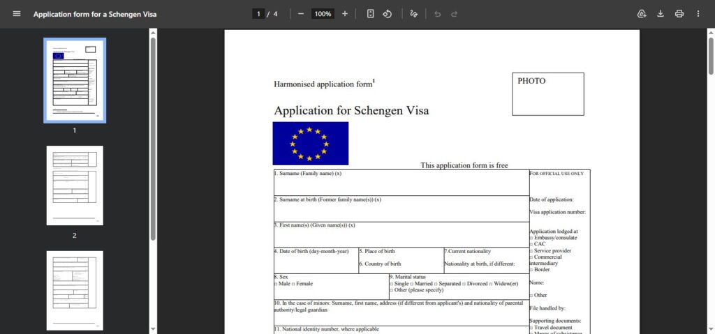 STEP 2 Luxembourg Schengen visa form