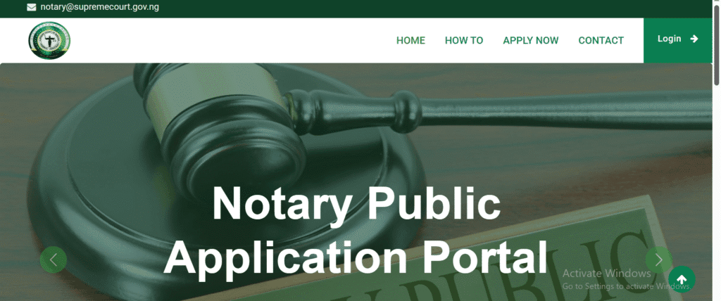 Notary Public application portal Nigeria