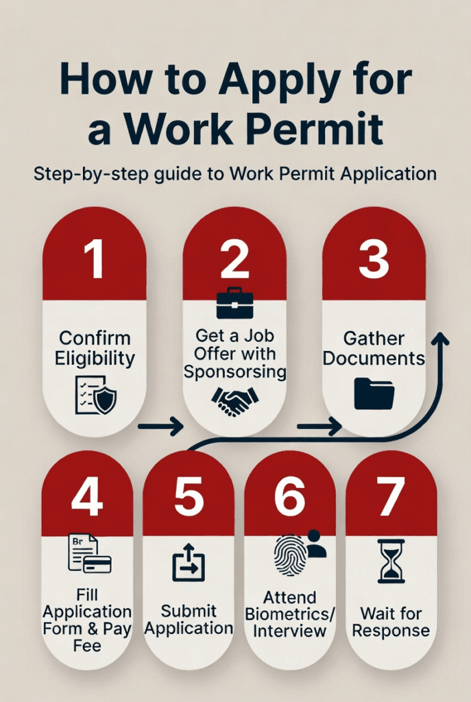 Steps to apply for a work permit