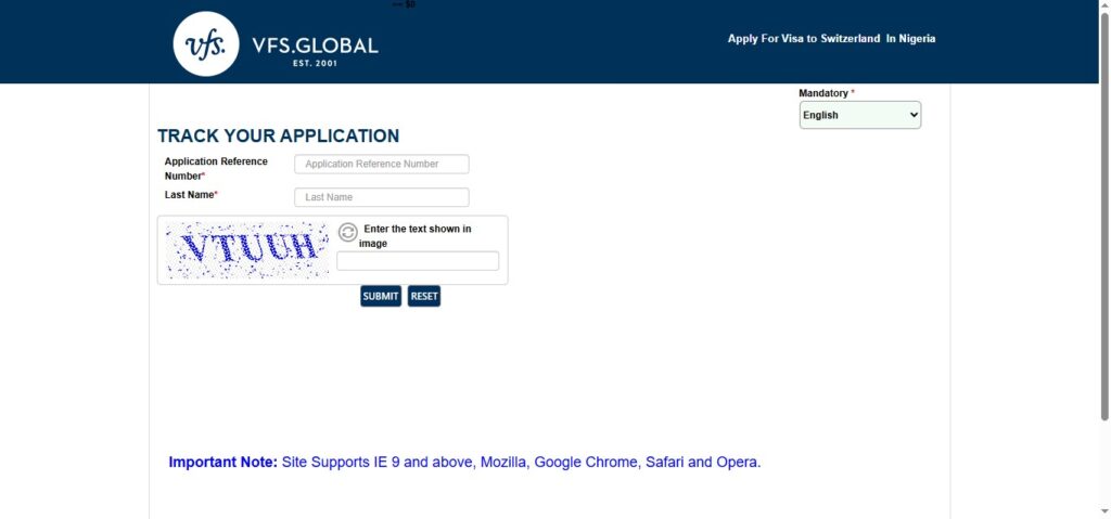 step 5 of Switzerland tourist visa application