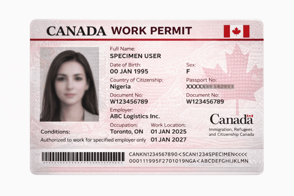 work permit sample