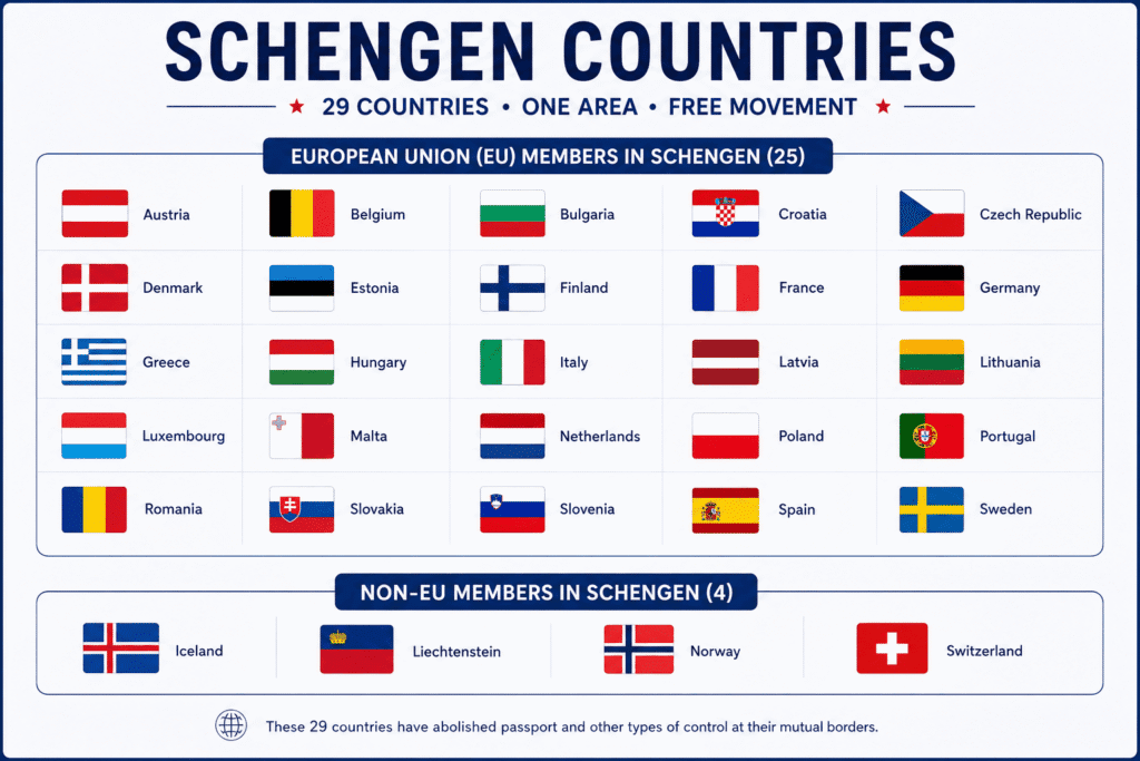 List of Schengen countries