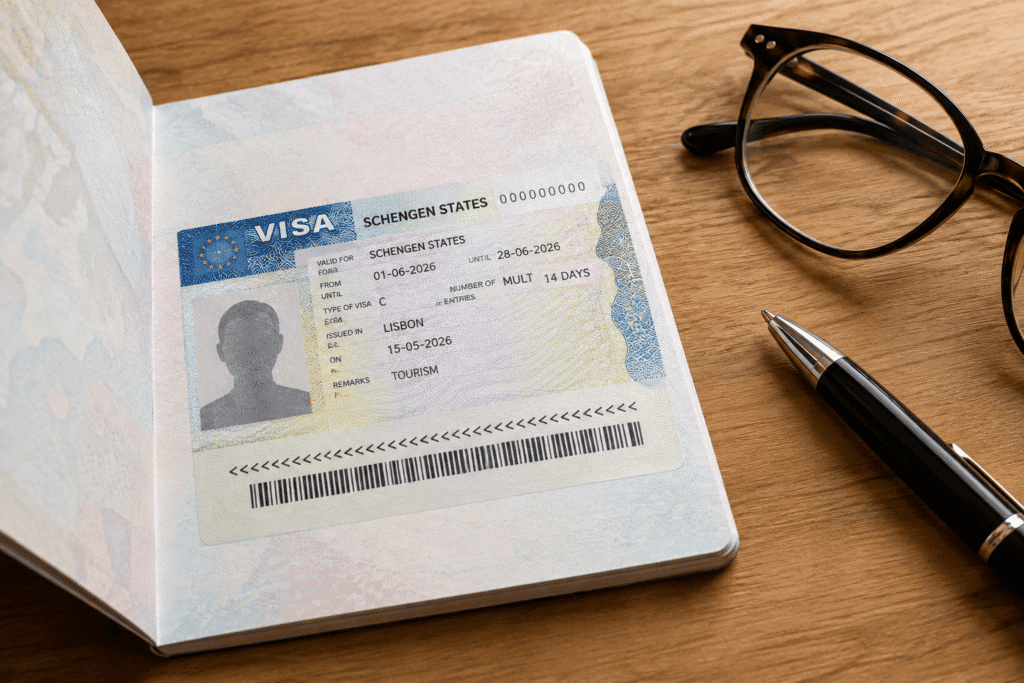 A sample of a Portuguese visitor visa